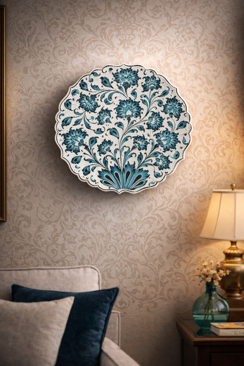 Ottoman Blue Floral Ceramic Plate