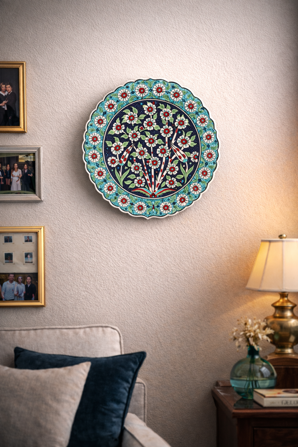 Anatolian Floral Blue Ceramic Plate – Large