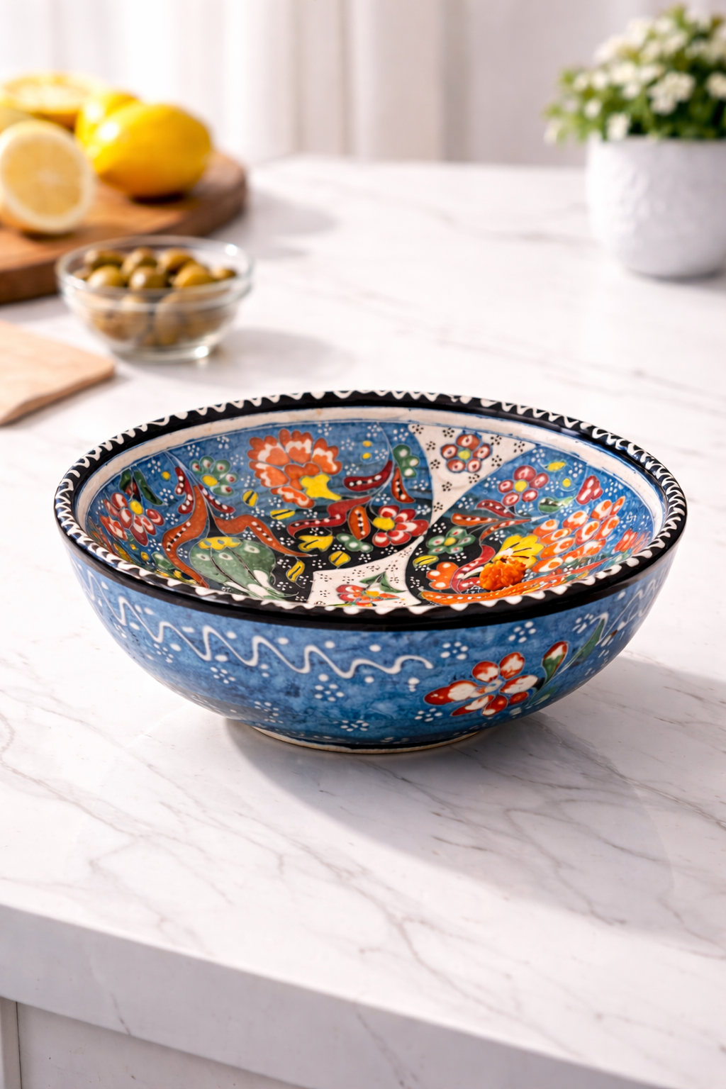 Blue Garden Ceramic Bowl